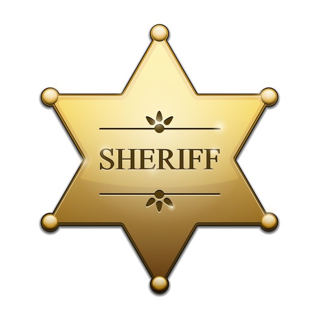 Estrella de Sheriff de oro aislada