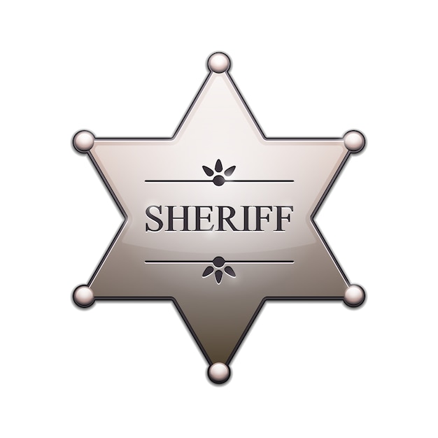 Estrella de sheriff de plata aislada