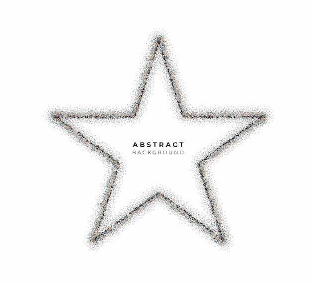 Estrella de vector en el moderno logotipo de estilo de partículas mono, ilustración vectorial.