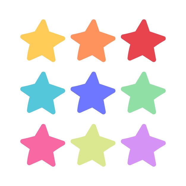 Estrellas abstractas de Doodle con varios colores