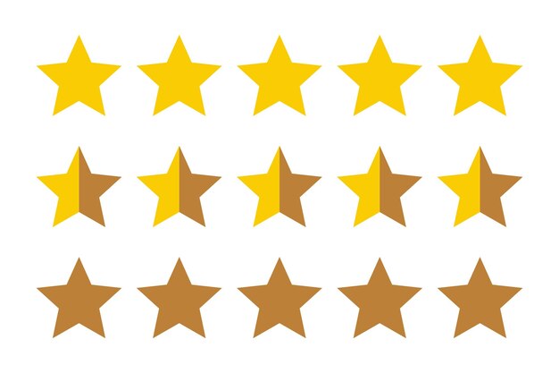 Estrellas llenas, mitad y vacías