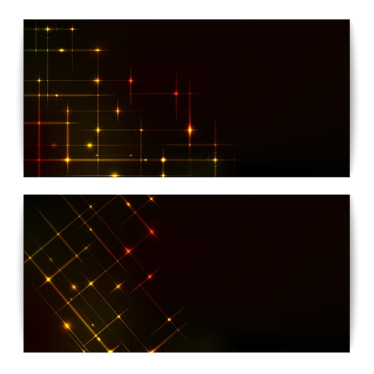 Vector gratuito estrellas de oro en conjunto de banner.