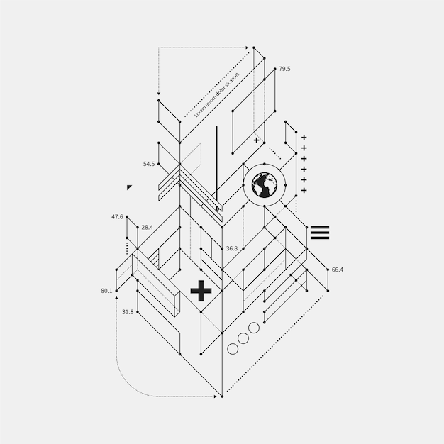 Vector gratuito estructura lineal con globo terráqueo