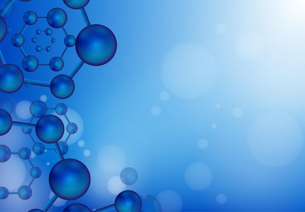 Estructura molécula ADN átomo neuronas Antecedentes científicos para medicina ciencia tecnología química molécula ilustración sobre fondo azul con espacio de copia para su texto