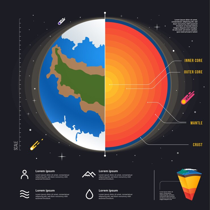 Vector gratuito estructura de tierra detallada infografía