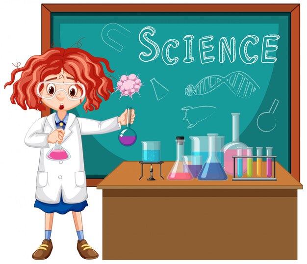 Estudiante en el aula de ciencias trabajando con herramientas