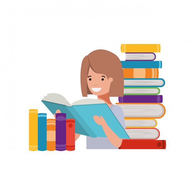 Estudiante con un libro de lectura en las manos