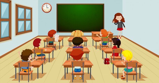 Estudiante en plantilla de aula