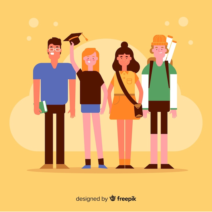 Vector gratuito estudiante universitario