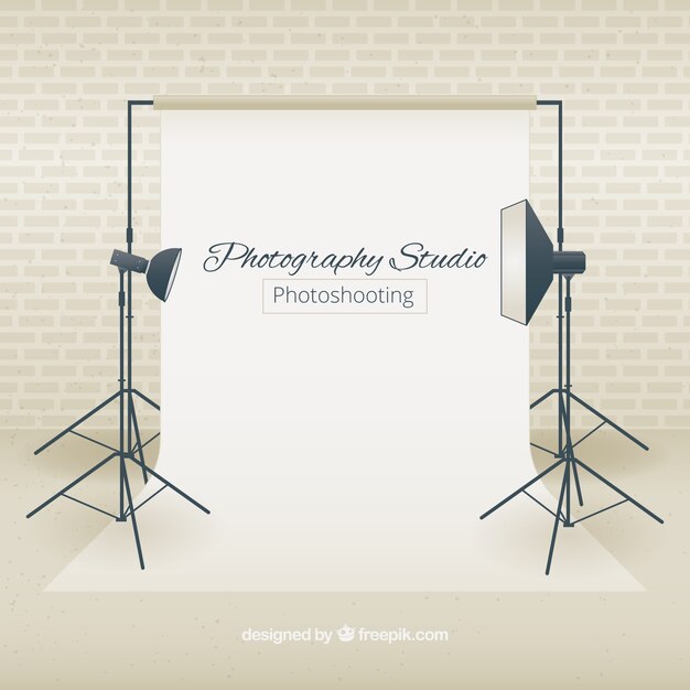 Estudio de fotografía con focos de luz