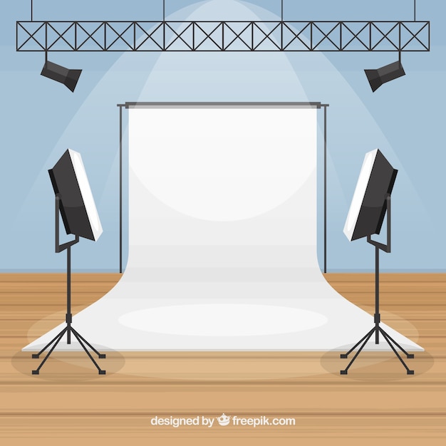 Estudio de fotografía con luces 