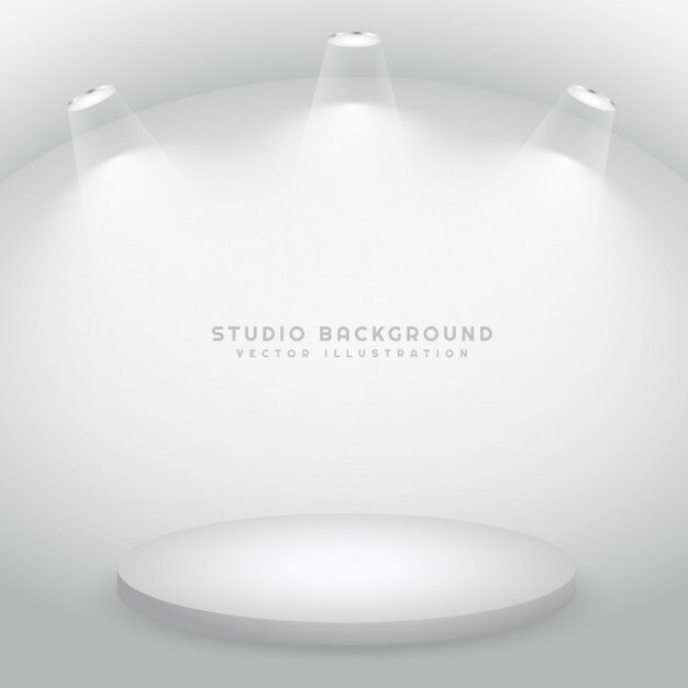 estudio con un podio