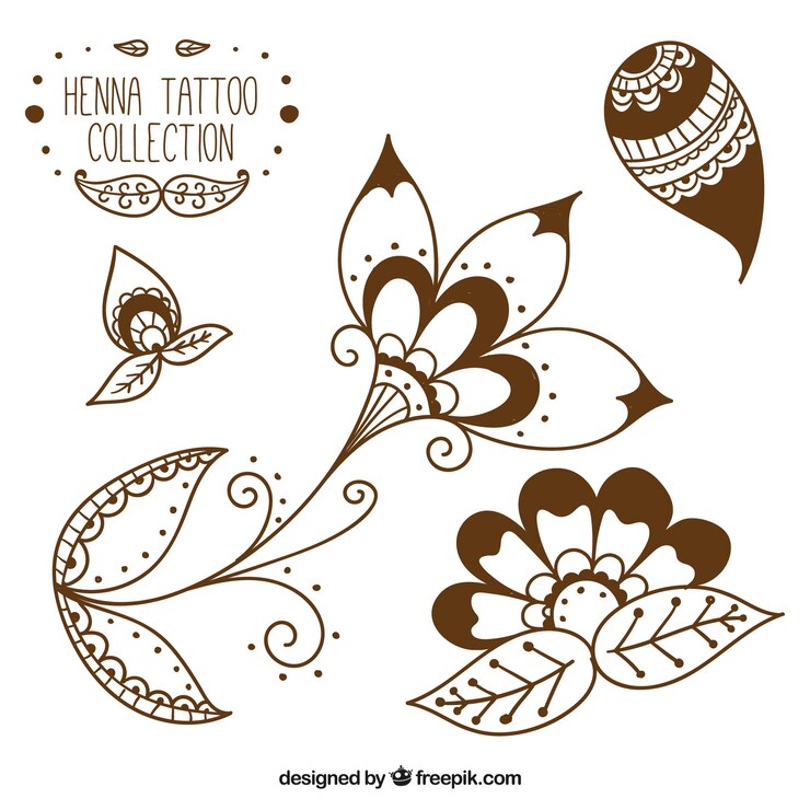 Vector gratuito estudio de tatuajes de henna