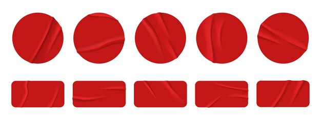 Etiqueta adhesiva roja textura de papel arrugado etiqueta adhesiva