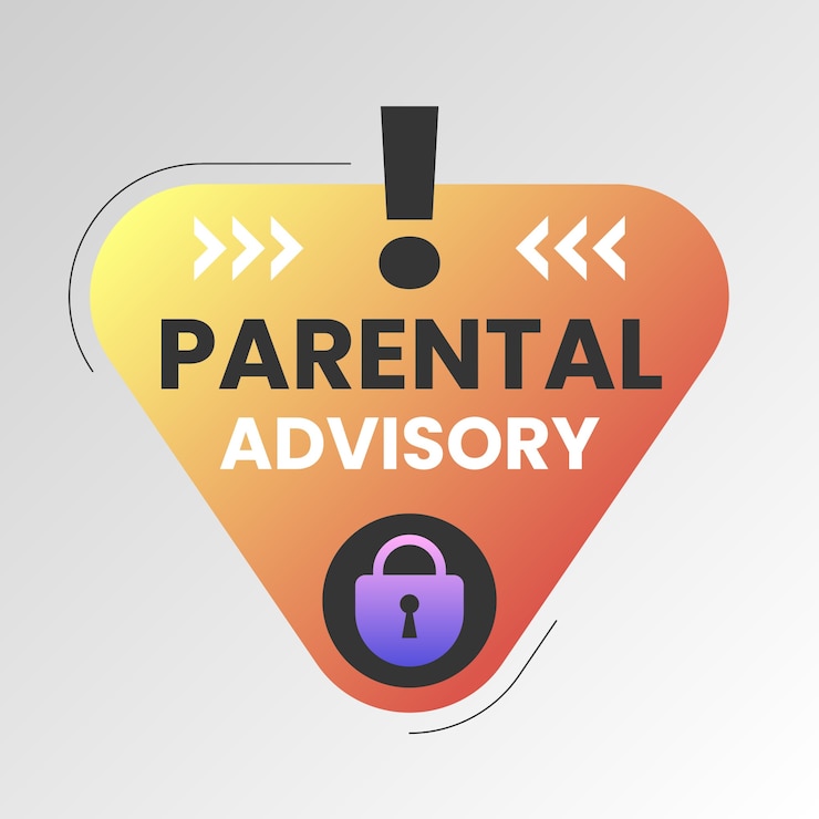 Vector gratuito etiqueta de advertencia para padres degradada
