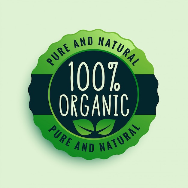 Etiqueta certificada 100% comida orgánica
