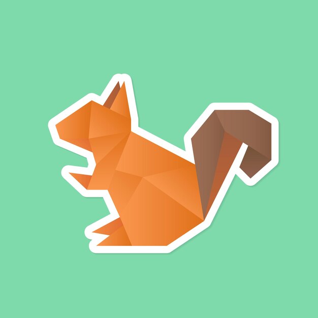 Etiqueta engomada del animal del arte de papel de la ardilla