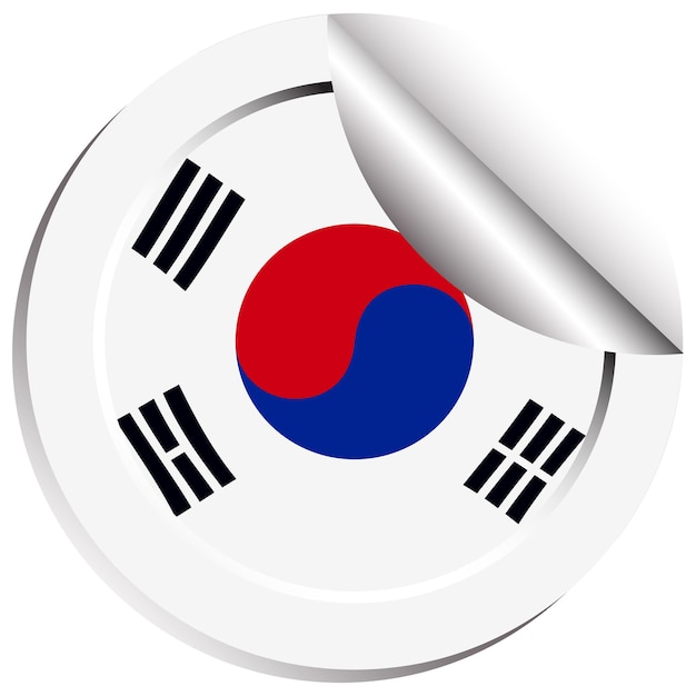 Etiqueta engomada de la bandera de Corea del sur