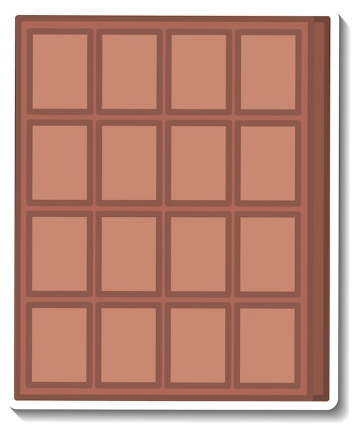 Vector gratuito etiqueta engomada de la barra de chocolate aislado en blanco