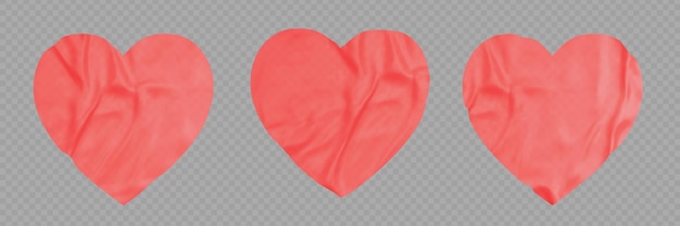 Vector gratuito etiqueta engomada del corazón de la cinta de papel rojo para el collage de notas de amor aislado sobre fondo transparente pieza de etiqueta de palo realista 3d para anuncio de texto o colección de decoración de artesanía adhesiva publicitaria