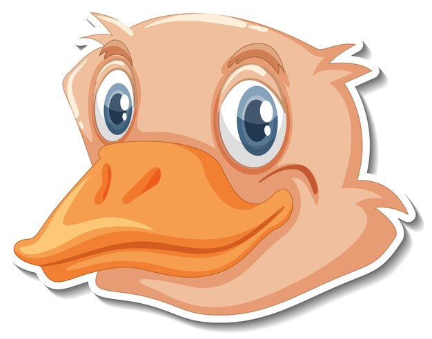 Etiqueta engomada de la historieta animal cabeza de pato