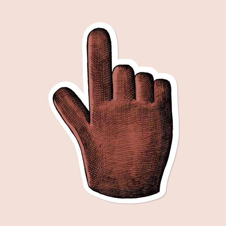 Vector gratuito etiqueta engomada del icono de la mano roja del vector