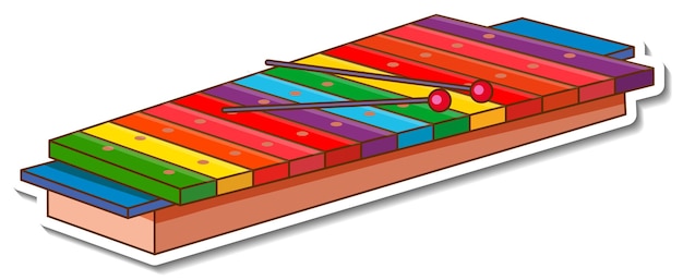 Etiqueta engomada del instrumento musical xilófono