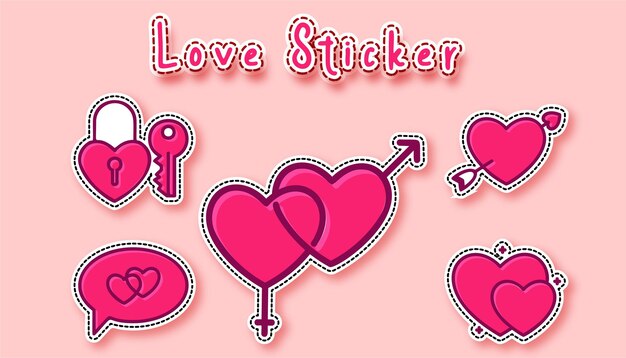 Etiqueta engomada linda del amor