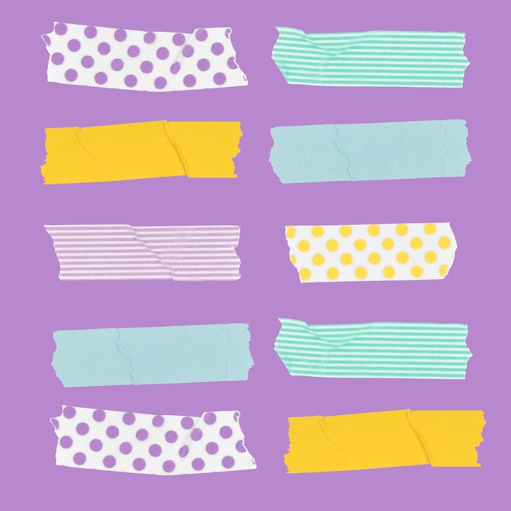 Vector gratuito etiqueta engomada linda de la cinta del washi, conjunto colorido del vector del elemento del collage