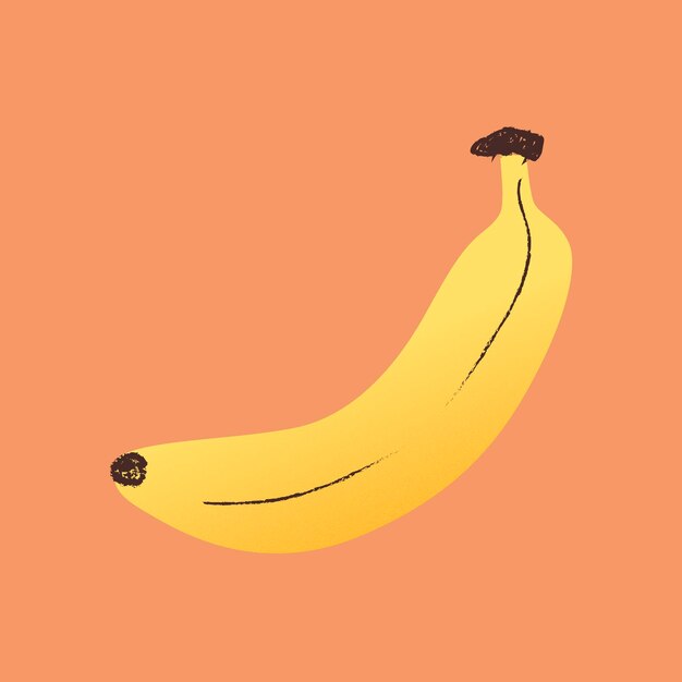 Etiqueta engomada linda del plátano, clipar de la fruta imprimible / vector