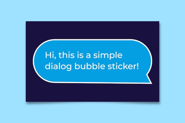 Vector gratuito etiqueta engomada del rectángulo de la burbuja de diálogo simple