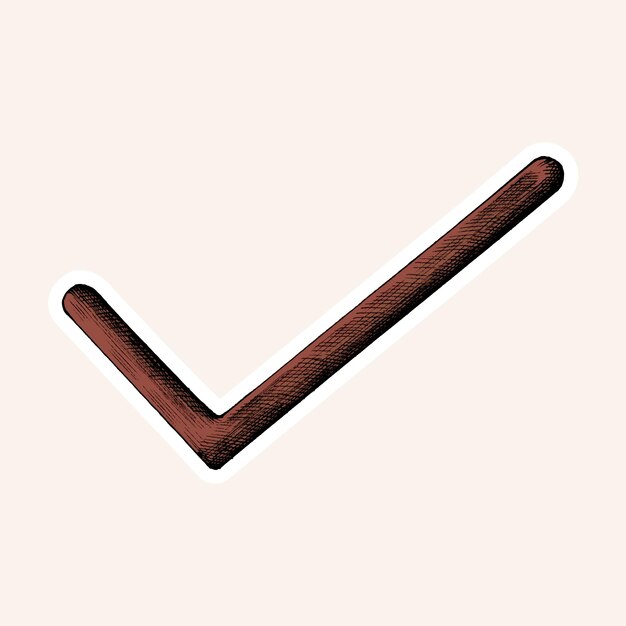 Etiqueta engomada del símbolo de marca de verificación