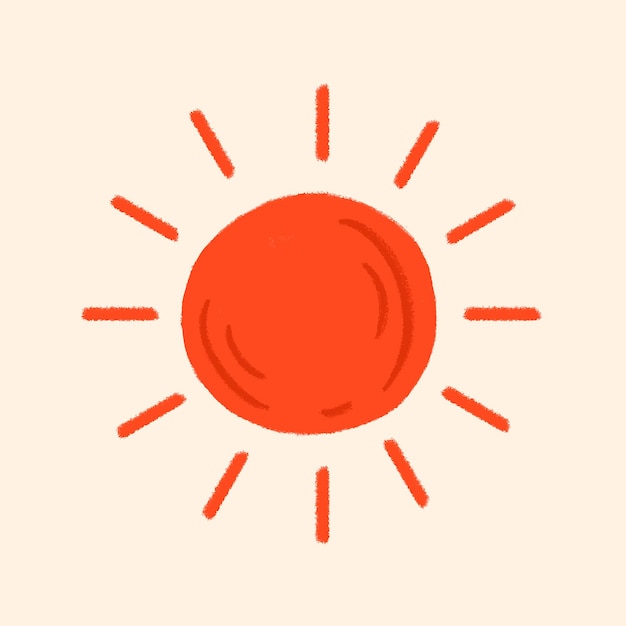 Vector gratuito etiqueta engomada del sol rojo tropical en el tema de las vacaciones de verano