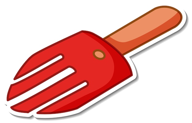Vector gratuito etiqueta engomada tenedor herramienta de jardinería