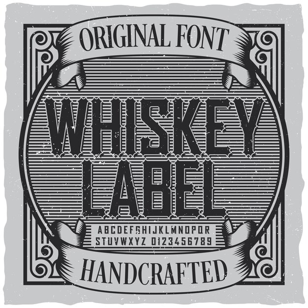 Etiqueta de fuente de etiqueta de whisky