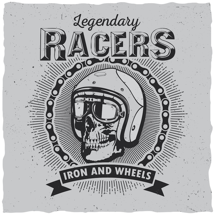 Vector gratuito etiqueta lagendary racers