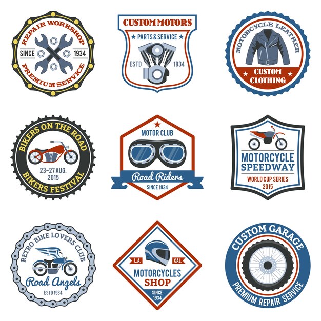 Etiqueta de la motocicleta de color