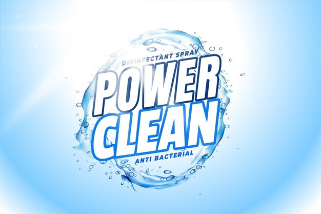 etiqueta promocional de polvo de detergente antibacteriano para el lavado limpio de energía