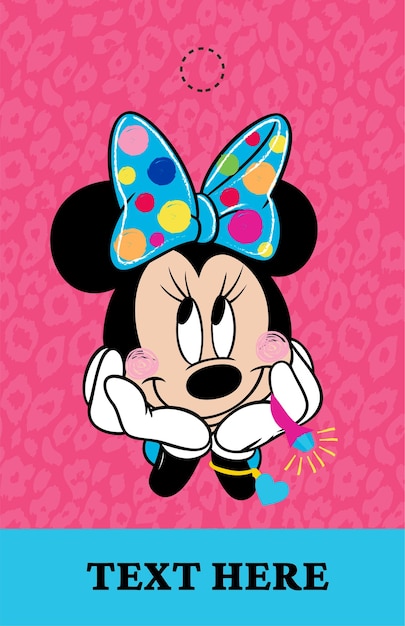 Vector gratuito etiqueta de regalo de minnie mouse