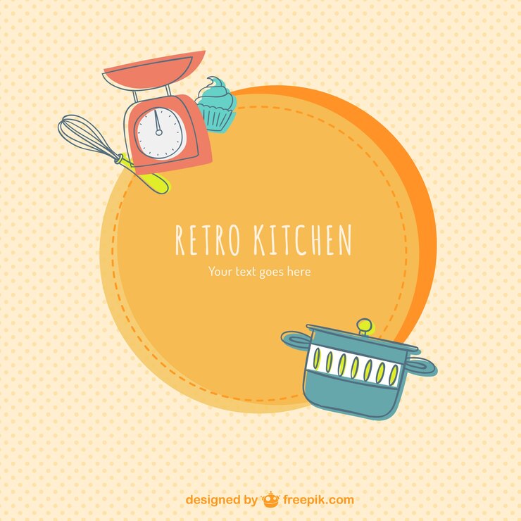 Vector gratuito etiqueta retro de la cocina