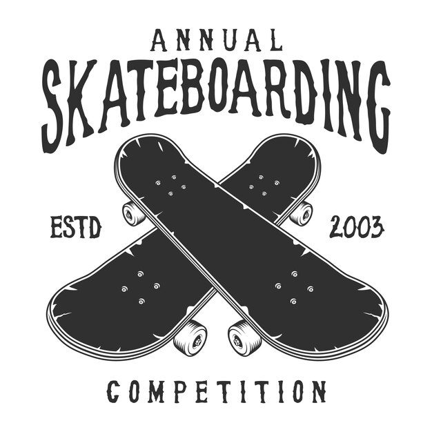 Etiqueta de skate vintage
