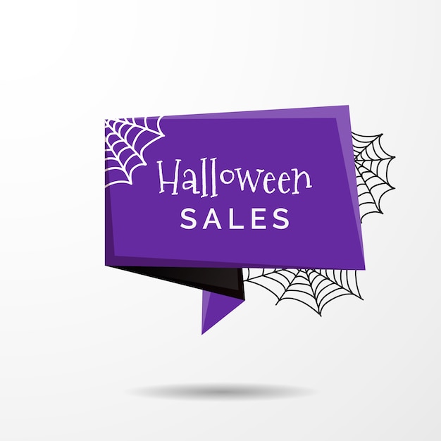 Etiqueta de venta de Halloween en estilo Origami