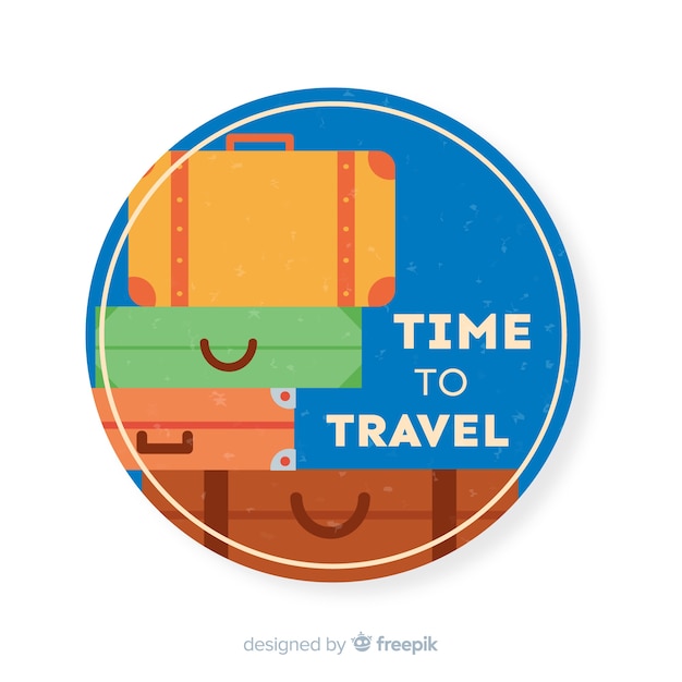 Etiqueta de viaje plano vintage