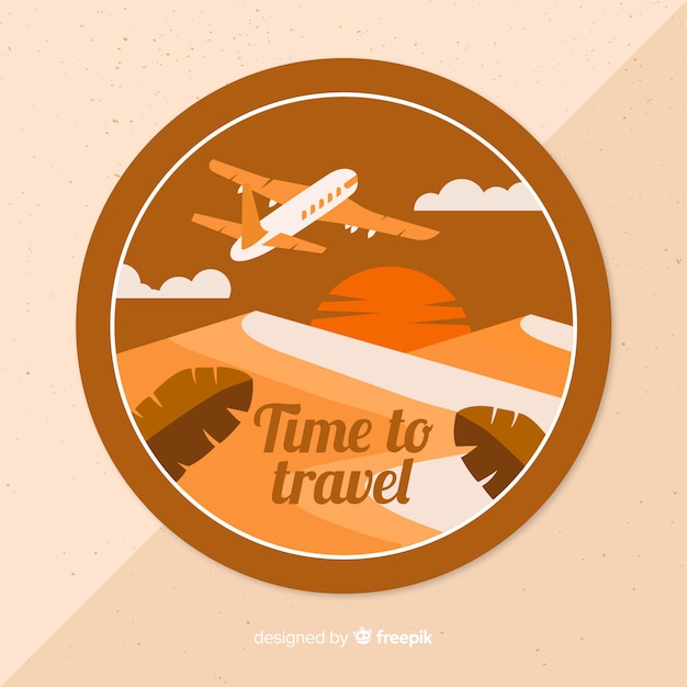 Vector gratuito etiqueta de viaje vintage diseño plano