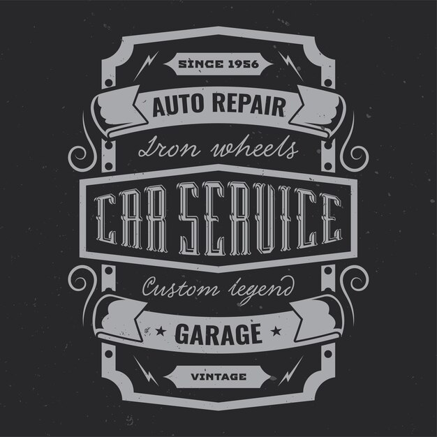 Etiqueta vintage con composición de letras
