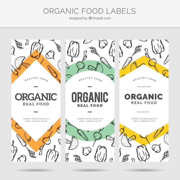 Etiquetas de alimentos orgánicos