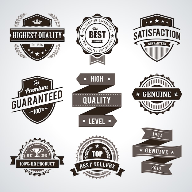 Etiquetas de calidad premium vintage