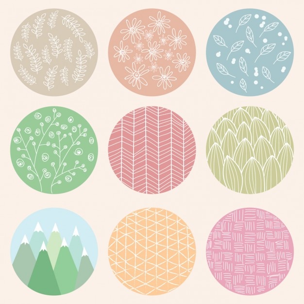 Vector gratuito etiquetas coloridas de naturaleza