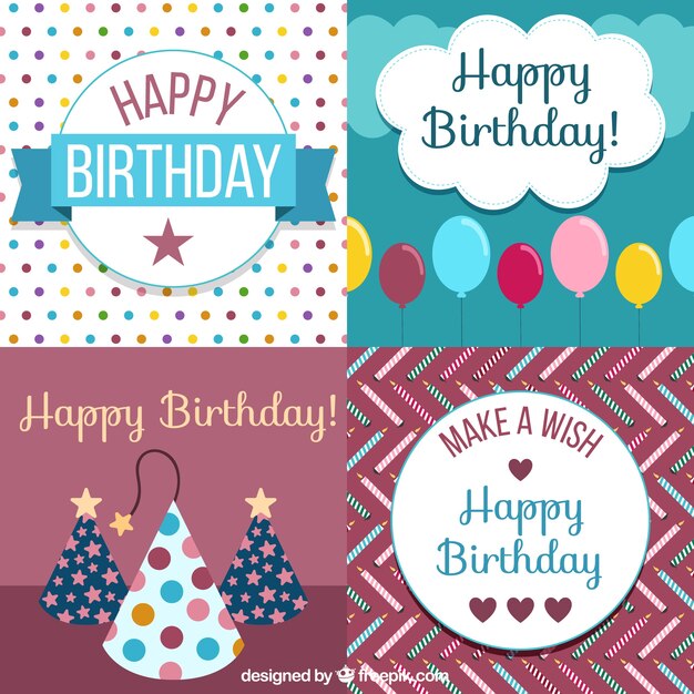 Etiquetas decorativas coloridas para cumpleaños