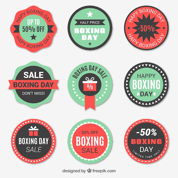 Etiquetas de descuento de boxing day